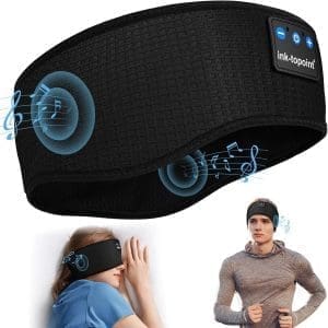 Schlafkopfhörer Bluetooth,Schlaf Kopfhörer Stirnband Bluetooth 5.4 Kopfhörer Geschenk für Männer/Frauen mit Ultradünnen HD Stereo Lautsprecher für Sport,Schlafen,Reisen,Meditation,Entspannen