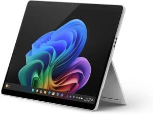 Microsoft Surface Pro | Copilot+ PC | 13-Zoll-OLED-Touchscreen | Snapdragon® X Elite (12 Kerne) | 16 GB RAM | 512 GB SSD | Neuestes Modell, 11. Auflage | Platin