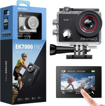 AKASO Action Cam 4K 20MP WiFi 40M Unterwasserkamera Wasserdicht Ultra HD Touchscreen Einstellbar Weitwinkel EIS Actioncam mit 2.4G Fernbedienung und 25 Zubehör Kit