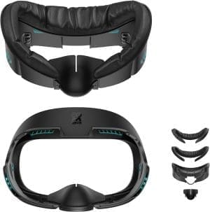 AMVR Face Cover Pad Facial Interface kompatibel mit Meta/Oculus Quest 3 Zubehör, mit weichem PU Face Cushion Pad Replacement für Quest 3 und Ice Silk Cotton. (Nicht für offizielle Ladestation)