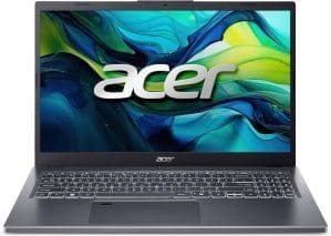 Acer Aspire 15 (A15-51M-50SF) Laptop, 15,6-Zoll-FHD-IPS-Display, Intel Core 5 120U, 16 GB RAM, 512 GB SSD, Intel-Grafik, Windows 11, QWERTZ-Tastatur, Grau