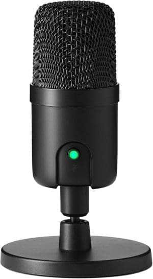 Amazon Basics Mini-USB-Kondensatormikrofon für Streaming, Gaming, Podcasting, mit Cardioid-Tonabnehmer, 5,8 x 3,4 Zoll, schwarz