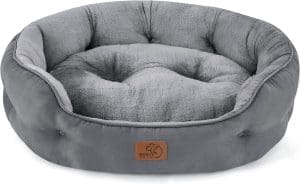 BEDSURE Katzenbett waschbar Katzen Bettchen - 63x53x20cm Katzenbett grau mit zweiseitig Innenkissen Katzenschlafplatz für Katzen oder kleine Hunde