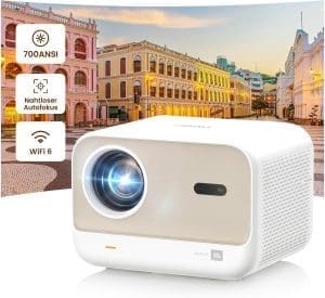 Beamer Sound by JBL, 700 ANSI 1080P Native Projektor, Yaber L2s Nahtloser Autofokus Smart Beamer, Video Beamer mit WiFi6 und Bluetooth 5.1 Heimkino Beamer für Handy/Laptop, Kompatibel mit TV Stick