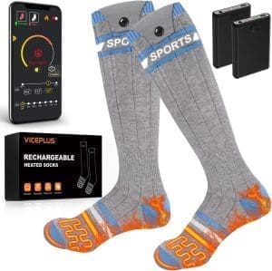 Beheizbare Socken Beheizte Socken,Heizsocken Skisocken 5v 6000 mAh Elektrische Warme Socken Fußwärmer mit APP-Steuerung Warme Winter Socken Männer Frauen