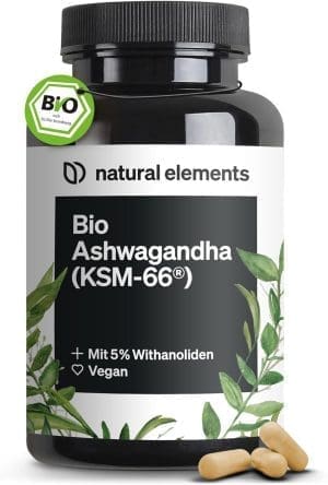 Bio-Ashwagandha - KSM-66® Premiumrohstoff (180 Kapseln mit überdurchschnittlicher Reichweite) - original indische Schlafbeeren - natürlich, laborgeprüft, vegan, hochdosiert