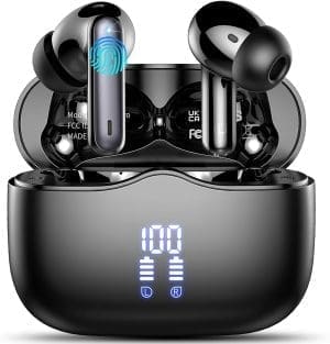 Bluetooth Kopfhörer, Kopfhörer Kabellos Bluetooth 5.3 In Ear Kopfhörer mit 4 ENC Noise Cancelling Mic, Kabellose Kopfhörer Tiefer Bass Wireless Earbuds 40Std, IP7 Wasserdicht Ohrhörer LED Anzeige