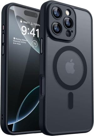 CANSHN Hülle für iPhone 16 Pro Max mit Kameraschutz für Magsafe (Top-Militärschutz und Magnetkraft), extrem langlebige Hülle, iPhone 16 Pro Max Hülle stoßfest, Schwarz