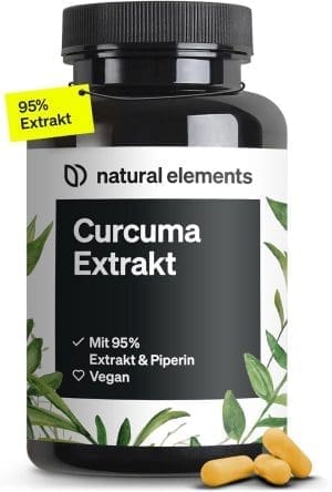 Curcuma Extrakt – Hochdosiert: Curcumingehalt EINER Kapsel entspricht 10.000mg Kurkuma – Hochdosiert aus 95% Extrakt – 90 Kapseln – Laborgeprüft, vegan und in Deutschland produziert