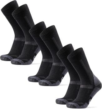 DANISH ENDURANCE Merino Wandersocken, Thermo Outdoor Socken & Trekkingsocken, Stark gepolstert, Merinowolle Socken, Anti-Blasen, Unisex, für Herren, Damen & Kinder, 3 Paar