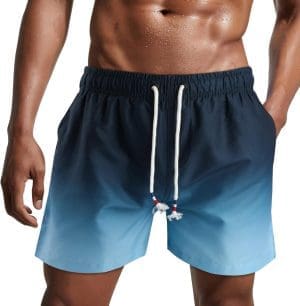 Danfiki Herren Badehose, schnell trocknende Badeshorts, kurze Strandhose, Sporthose, Badehose mit Netzfutter