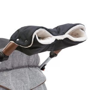 Diaoprotect Kinderwagen-Handwärmer-Muff, Kinderwagen-Handschuhe, Handwärmer mit Fleece-Innenseite, Kinderwagen-Muff, atmungsaktiv, wasserdicht, winddicht, Universalgröße für Kinderwagen, Buggy, Fahrradanhänger (schwarz)