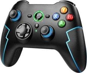 EasySMX Wireless PC Controller Game Controller PC Kabellos Bluetooth Gamepad mit Hall-Trigger&Dual Vibration&Turbo Funktion, kompatibel mitPC/PS3/Switch/Android TV/TV-Box/Handy/Tablet/Laptop – Blau