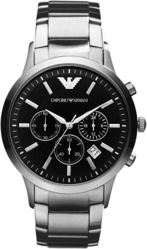 Emporio Armani Multifunktions-Edelstahluhr, 43 mm Gehäusegröße