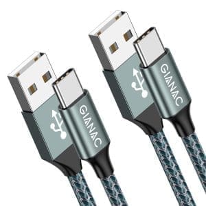 GIANAC USB C Kabel, (2 Stück 2m) 3.1A Ladekabel USB C Nylon Schnellladung und Synchronisierungskabel USB C für Samsung S10/S9/S8te 10te 9, Huawei P30/P20/Mate 20, Sony Xperia, Smartphone