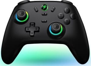 HELLCOOL Switch Controller mit Hall-Joysticks, kabelloser Controller für Switch/Lite/OLED, Windows/IOS/Android, Switch Pro Controller mit coolen RGB-Joysticks/Turbo/Wake-up-Funktion/Dual-Motoren