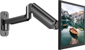 HUANUO Monitor Wandhalterung für 17-32 Zoll LED/LCD/TV Bildschirm, Monitor Halterung Wand, Monitor Arm Wall Mount mit 360° Drehbar Gasdruckfeder Arm, VESA 75mm 100mm