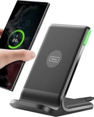 Iniu Wireless Charger, 15W Induktive Ladestation Qi-zertifiziertes schnelles kabelloses Ladegerät Handy kompatibel für iPhone 14, 13, 12 Pro, Mini, Max, X,r Xs, X, 8, Samsung Galaxy S22, S21, S20, S10, Google