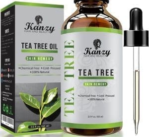 Kanzy Teebaumöl Bio Naturrein 60ml mit Pipette Kaltgepresst Tea Tree Oil für Gesicht, Haut, und Nagel Anti Pickel, Akne Öl, Acne Serum gegen Unreine Haut, Öle für Diffuser