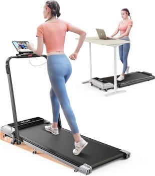 Laufband für Zuhause mit Neigung, 2 in 1 Walking Pad, 12 km/h Klappbares Laufband mit Steigung, 2.5HP Under Desk Schreibtisch Treadmill für Zuhause & Büro, Fernbedienung und App, Keine Installation