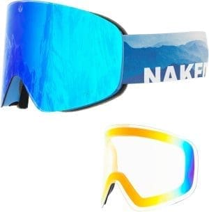 NAKED Optics The TROOP EVO Skibrille Männer, Ski Brille Frauen, Snowboardbrille, Skibrille mit Wechselgläsern für schlechtes Wetter, Schneebrille, Skiing Goggles