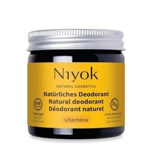 Niyok® 2-in-1 Antitranspirante Deocreme „Vitamina“ (40ml) • Natürliches Deo ohne Aluminium • 24h Schutz vor Geruch & Schweiß • Deodorant Creme für Damen & Herren • Feste Deo Creme vegan