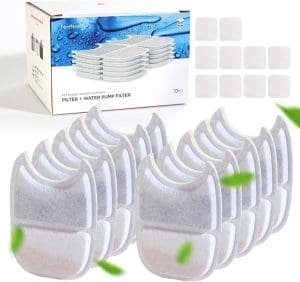 Packung mit 10 Ersatzfiltern und vorgefilterten Schwämmen für FEELNEEDY 4L Trinkbrunnen für Katzen mit Bewegungssensor (YPD-C004)