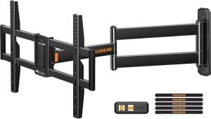 Perlegear TV-Wandhalterung mit 822 mm langem Arm, Wandhalterung Fernseher für 32–75 Zoll LCD/LED/OLED-Fernseher, schwenkbarer Gelenkarm, 180° drehbare Eck-TV-Halterung, max. VESA 600 x 400 mm, bis zu 45 kg