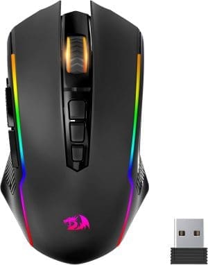 Redragon Gaming-Maus, kabellos, wiederaufladbar, RGB-Gaming-Maus mit 9 programmierbaren Makro-Bearbeitungstasten/8000 DPI, ergonomische kabellose Gaming-Maus, 70 Stunden für PC/Mac-Gamer