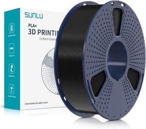 SUNLU PLA Plus 3D Drucker Filament, PLA+ Filament 1,75mm, sauber gewickeltes Filament, robustes 3D Filament, kompatibel mit 3D FDM Druckern, Maßgenauigkeit +/- 0,02 mm, 1kgSpule(2,2Pfund), Schwarz