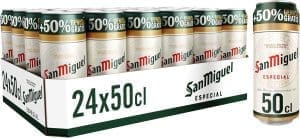 San Miguel Especial Dose Overfill + 50 Prozent Gratis DPG Bierpaket, EINWEG (24 x 0,5 l)