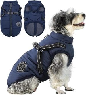 Savlot Hundejacke, Winterweste, Jacken, Hundemantel, Hundepullover, Haustier-Skikostüm, ärmellose Baumwolle, gepolsterte Weste mit Brustgurt