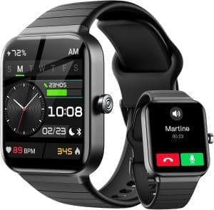 Smartwatch Herren mit Telefonfunktion Alexa Integriert - Fitnessuhr 100+ Sportmodi - Armbanduhr 1,8 Zoll & IP68, Schrittzähler Uhr Damen für Android iOS mit Pulsmesser SpO2 Stress Schlafmonitor