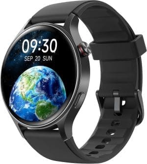 Smartwatch Herren rund mit Telefonfunktion 1,32 Zoll AMOLED Display, Fitnessuhr mit 110+ Sportmodi & 3ATM, Uhren Damen Herren für iOS/Android Schrittzähler mit Herzfrequenzmesser/SpO2/Schlaf