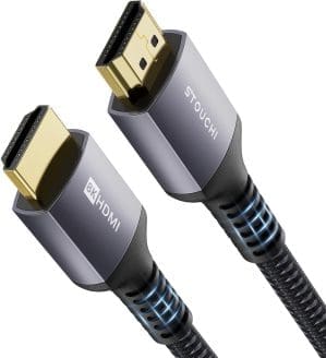 Stouchi HDMI 2.1 Kabel 8K 1 m, Ultra HD 48 Gbit/s High Speed ​​8K60Hz 4K120Hz 144Hz 165Hz RTX 3080 DSC eARC Dynamic HDR10 4:4:4 HDCP 2.2 & 2.3 Dolby, kompatibel mit TV/PS5/Xbox Series X