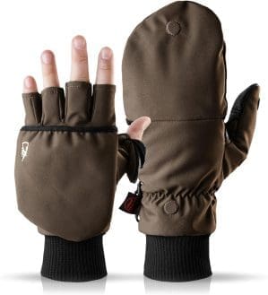 The Heat Company Heat 2 Softshell Fingerless Touchscreen Glove and Mittens In One, Quality from the Alps, Warm Winter Gloves and Cycling Gloves against Cold during Sports and Work