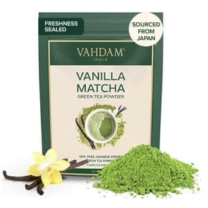 VAHDAM, Vanille Matcha Grüner Tee Pulver (100g, 100+ Tassen) 100% Natürlich Premium Qualität Japanisches Matcha Teepulver | Brauen Sie Köstlichen Latte