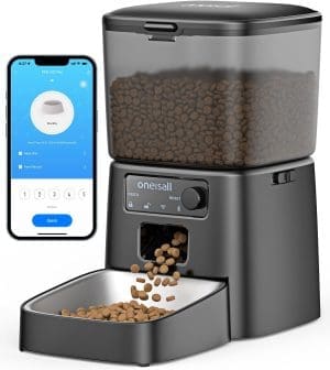 oneisall 3,5L Automatischer Katzenfutterautomat, WiFi Intelligentes Katzenfutter, App-Steuerung, 1-10 Mahlzeiten am Tag, Futterautomat für Katzen/Hunde, mit Edelstahlnapf