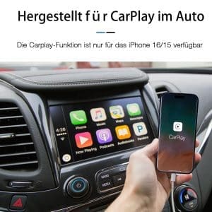 0,5m kurzes IPhone 16/15 Carplay Ladekabel Kabel, USB C auf USB Kabel für iPhone 16, 16 Pro Max,16 Plus, iPhone 15/15 Pro Max/15 Plus, AirPods (2. Generation)/AirPods 4/AirPods Max 2/ IPad USB C Autoladekabel