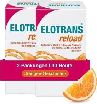 ELOTRANS reload - isotonische Elektrolyt-Glucose-Mischung - Nahrungsergänzungsmittel mit Magnesium, Kaliumchlorid, Cholin und B-Vitaminen - 2 x 15 Beutel, Big Pack