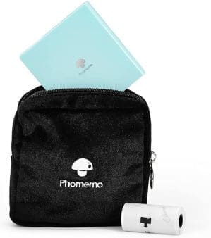 Phomemo Tasche Kompatibel T02, M02, M02Pro, M02S, M02X, M02L Mini-Drucker, D30, Q30, Q31, Q30Sdrucker Etiketten, Weiche Schwarze Samttasche, Wasserdicht und Kratzfest, Mit Reißverschluss