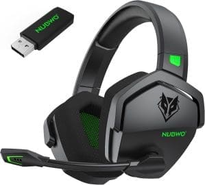 NUBWO G06 Dual Wireless Gaming Headset mit Mikrofon für PS5, PS4, PC, Mobile: 2,4 GHz Wireless + Bluetooth – 100 Stunden – 50 mm – Treiber – Grün