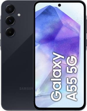 Samsung Galaxy A55 5G Smartphone, Android-Handy ohne Vertrag, 256 GB / 8 GB RAM, 2 Tage Akkulaufzeit, 50-MP-Kamera, Awesome Navy, 2,5 Jahre Herstellergarantie