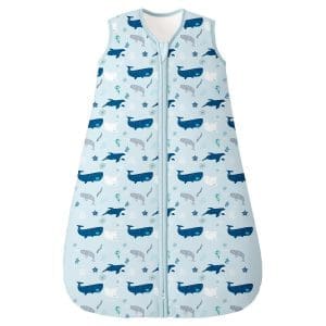 Unnivoll Schlafsack Baby Winter 2,5 Tog Baby Schlafsack 0-6 Monate Baumwolle Babyschlafsack Neugeborene Winterschlafsack Baby Warm und Weich 67 cm für Jungen Mädchen Hai