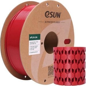 eSUN PLA Filament 1,75 mm, modifiziertes 3D-Drucker-Filament PLA, Maßgenauigkeit +/- 0,03 mm, 1 kg Spule (2,2 LBS) 3D-Druckfilament für 3D-Drucker (H-Feuerwehrauto Rot, PLA Lite – 1 kg)