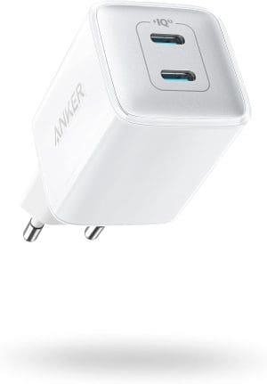 Anker 521 Ladegerät, Anker Nano Pro, Kompaktes 40W PIQ 3.0 Dual-Port USB-C Netzteil, Kompatibel mit iPhone 15/14/13/12 Serie, iPad Mini, MacBook Air, und mehr, Arktis