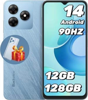 Blackview Wave 8 Handy Ohne Vertrag Android 14, 12GB+128GB/2TB TF, 90Hz 6.56", 5000mAh Smartphone ohne Vertrag Günstig, Octa Core, 13MP+8MP, Dual SIM/Fingerabdruck/GPS/OTG/Handytasche/Härtungsfolie