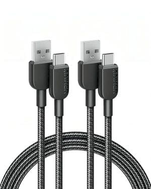 Anker USB C Ladekabel, USB auf USB C Kabel (2 Stück 1,8m), USB A auf USB C Ladekabel für iPhone 16/15, Galaxy S24/S23, Note 20/10, Huawei, LG V30, Smartphone