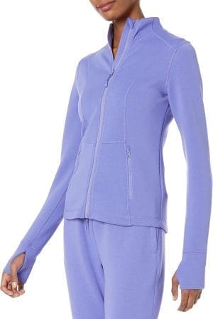 Amazon Essentials Damen Active Sweat Jacke mit durchgehendem Reißverschluss