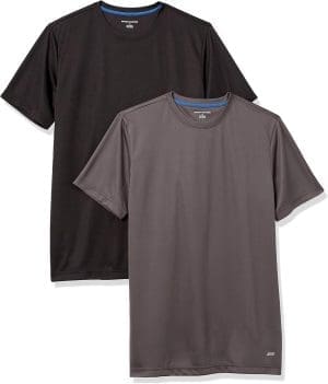 Amazon Essentials Herren Active Performance T-Shirt aus Tech-Stretch (Erhältlich In Big & Tall), 2er-Pack